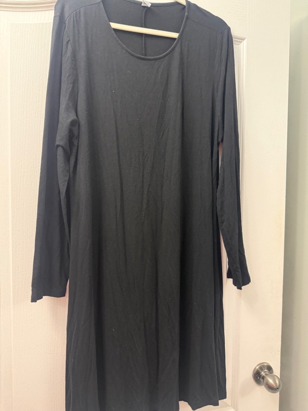Old Navy Black Long Sleeve Swing Midi Dress